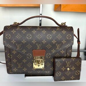 🔥$889 FREE WALLET🔥LOUIS VUITTON Monogram Monceau Shoulder/Crossbody 2 Way Bag